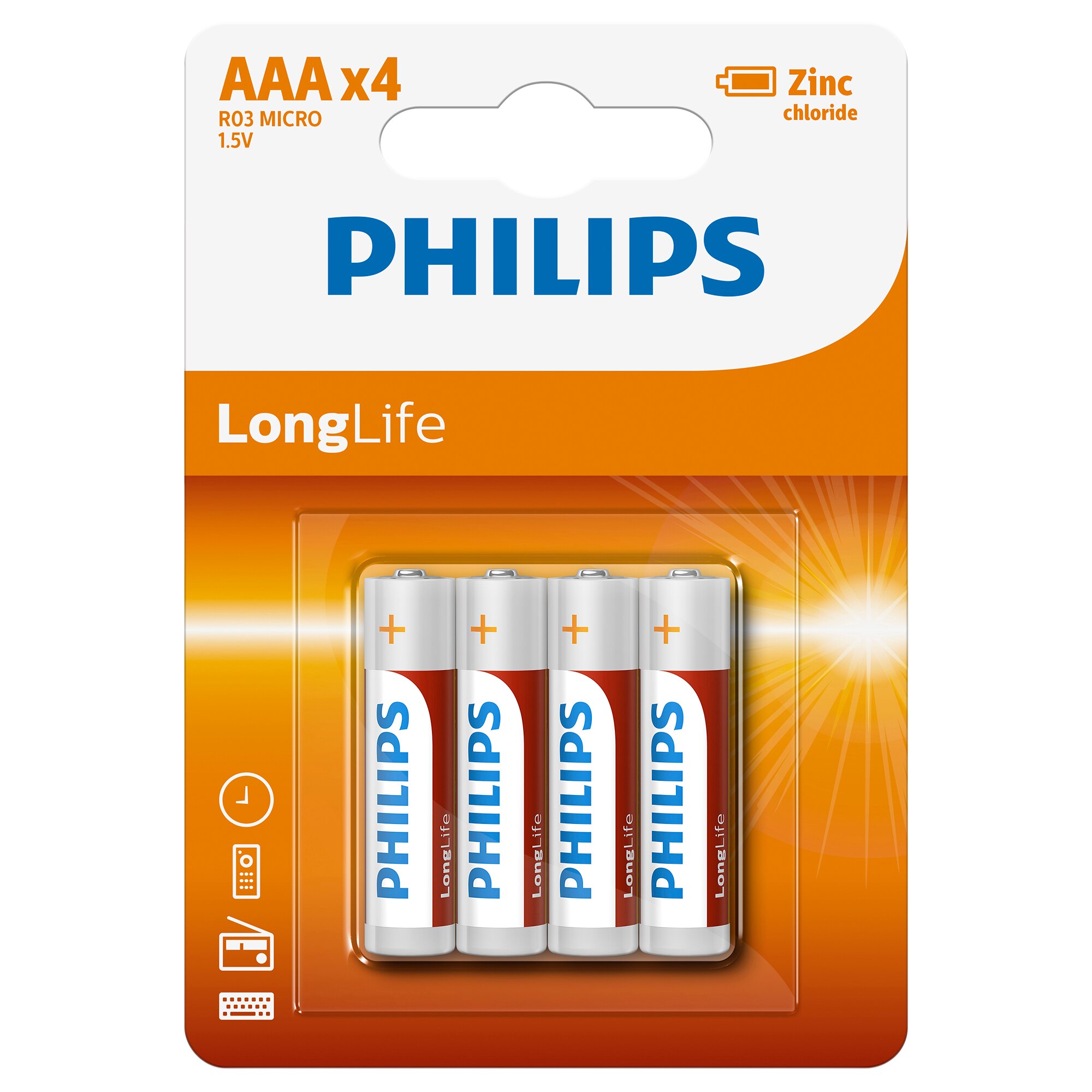 Baterii Philips LongLife AAA 4-blister